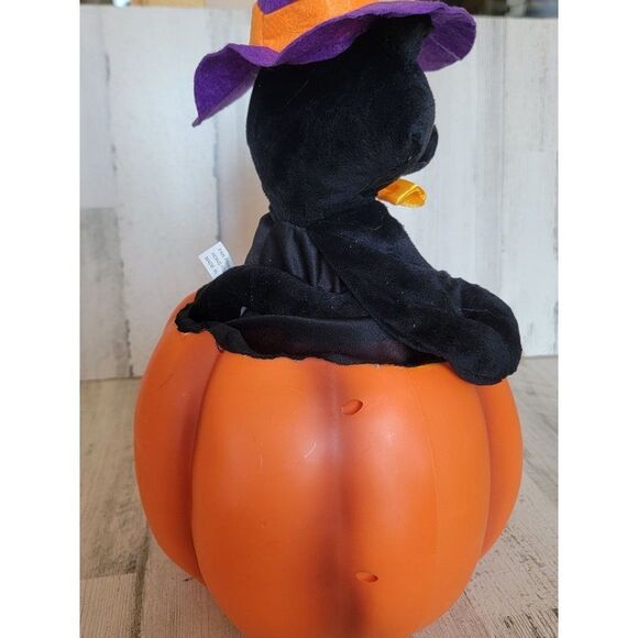 Pan Asians Creations Jack O'Lantern black cat Animated Music light up pumpkin Ha - Picture 7 of 9